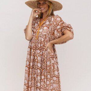 Daughters of India Kyra Midi Dress in Caramel